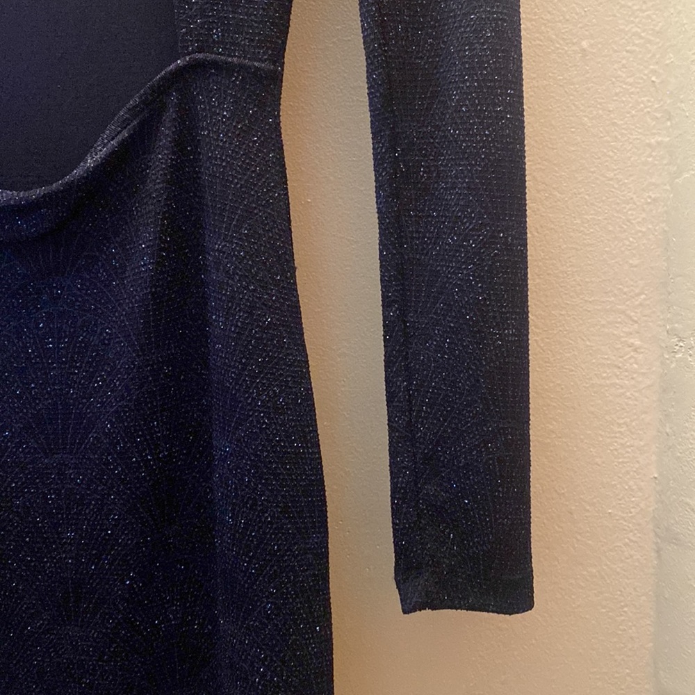 SEXY SPARKLY NAVY BLUE BACKLESS DIVIDED H&M DRESS NEVER WORN - Picture 5 of 5